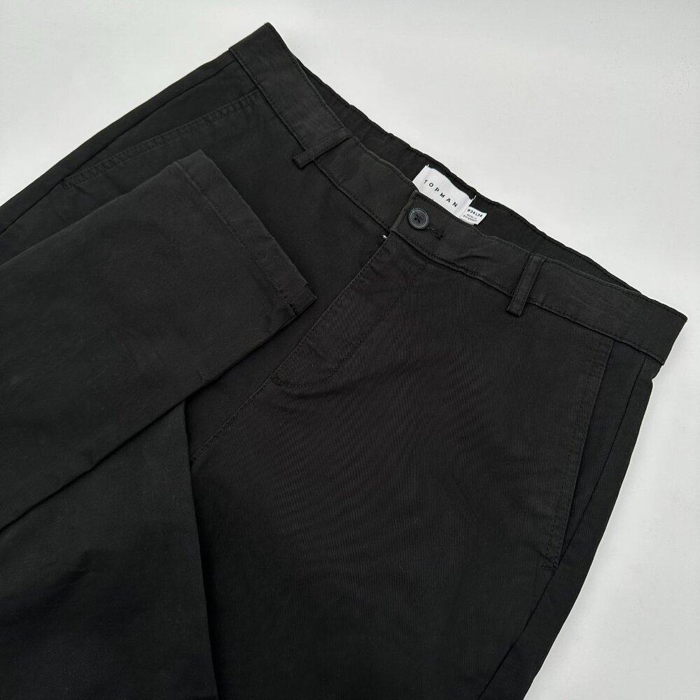 TOPMAN Men's Essential Slim Fit Chinos Pant, Size W34 x L34, Black